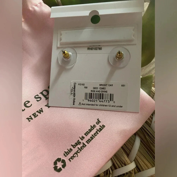 *NWT* KATE SPADE Rise and Shine Pink Round Stud Earrings - Picture 3 of 3